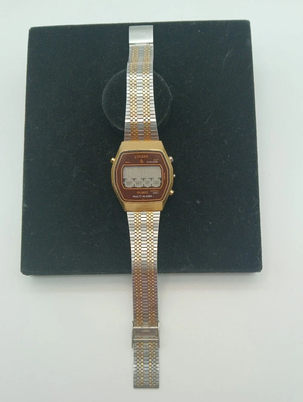 Citizen Quartz Multi Alarm Digital Watch in Gold & Silver Tone